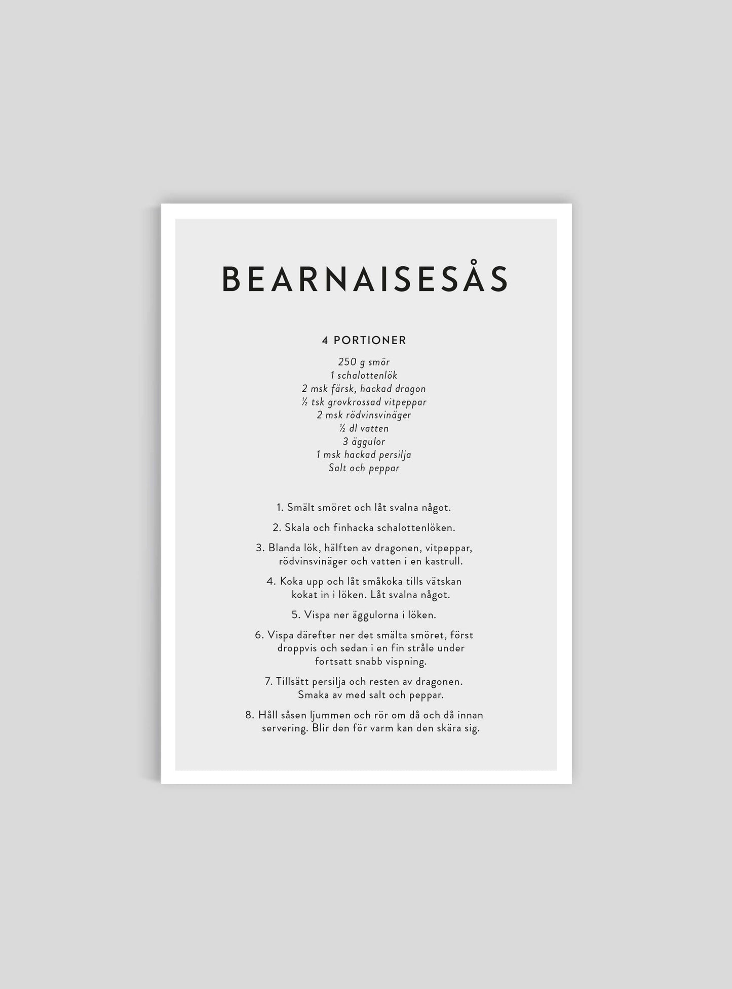 Bearnaisesås - Mini print A5 - Kunskapstavlan