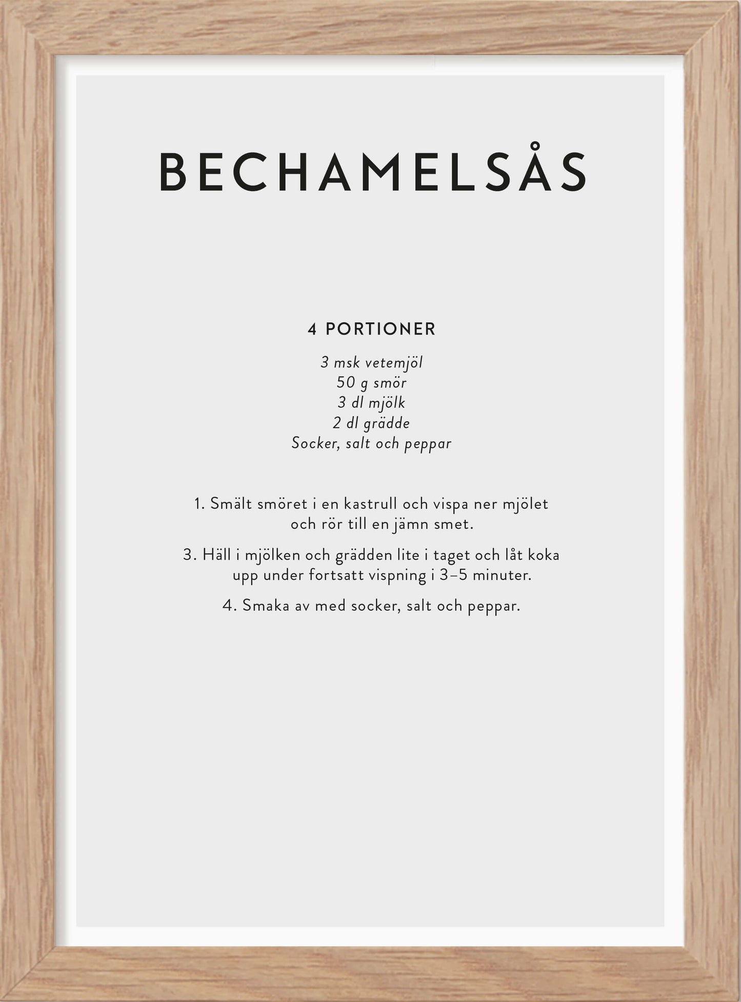 Bechamelsås - Mini print A5 - Kunskapstavlan