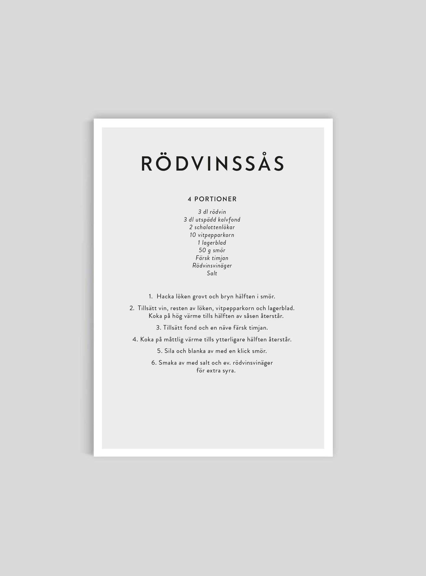 Rödvinssås - Mini print A5 - Kunskapstavlan