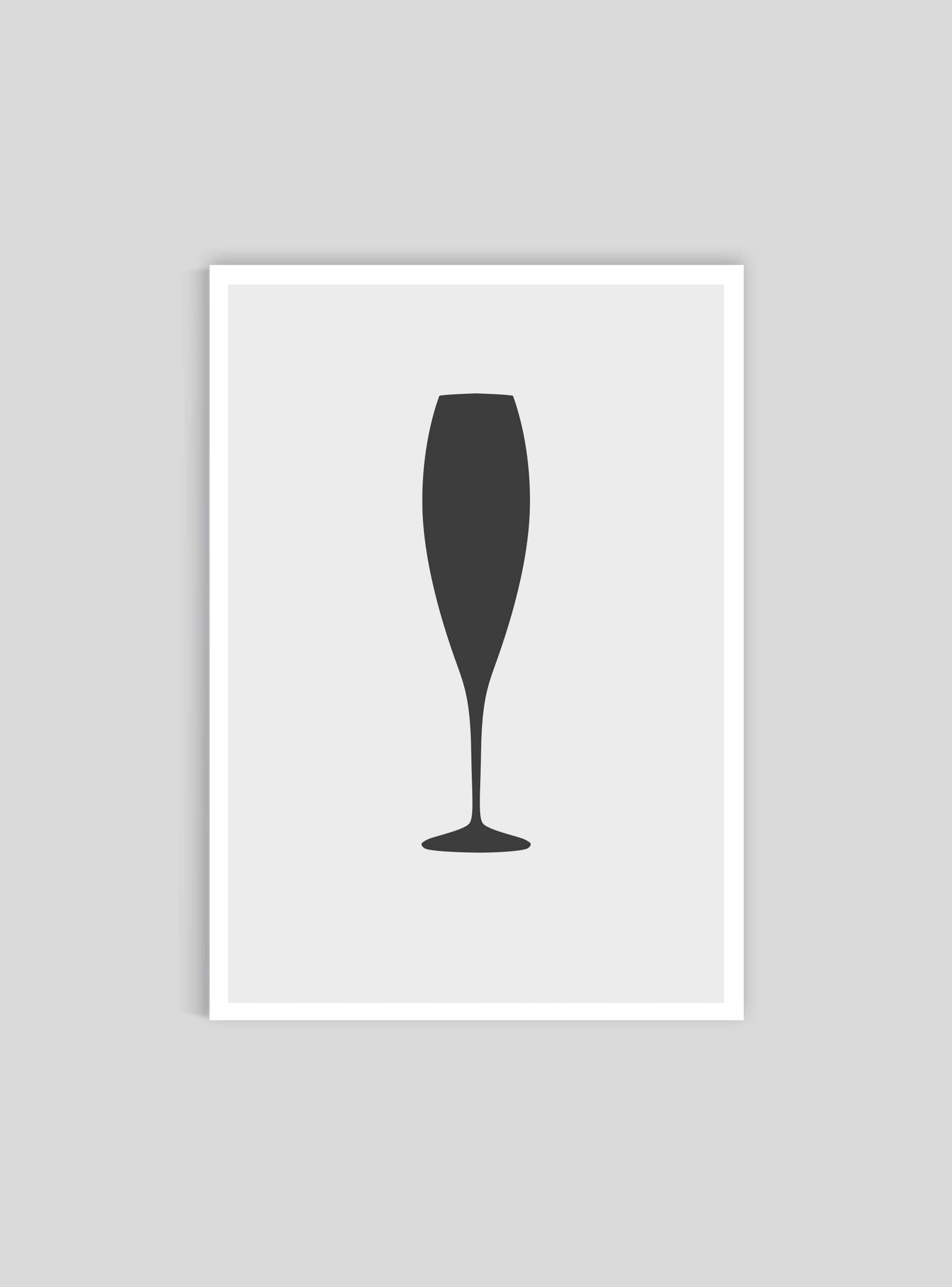 Champagneglas - Mini print A5 - Kunskapstavlan