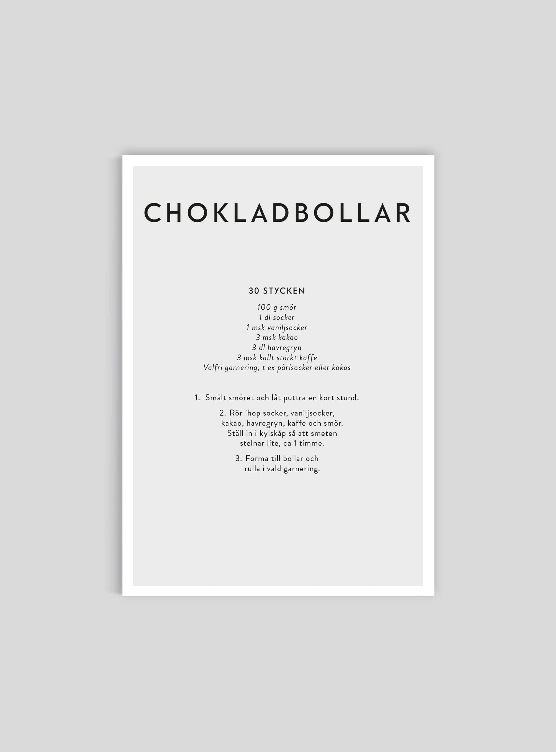 Chokladbollar - Mini print A5 - Kunskapstavlan