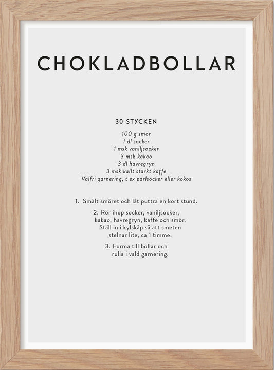 Chokladbollar - Mini print A5 - Kunskapstavlan