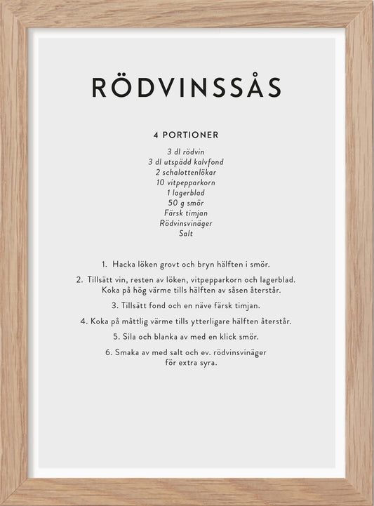 Rödvinssås - Mini print A5 - Kunskapstavlan