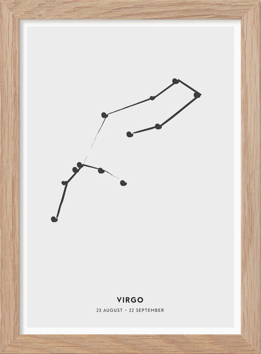 Zodiac sign Virgo - Jungfrun - Mini print A5 - Kunskapstavlan