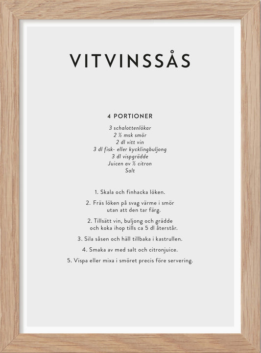 Vitvinssås - Mini print A5 - Kunskapstavlan